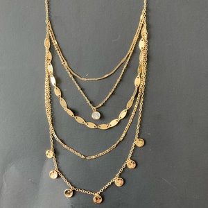 Lilly Pulitzer 5 strand multi gold chain necklace